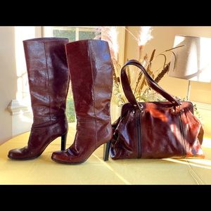 Max Mara boots and purse matching set
